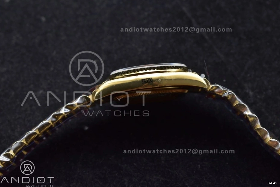 Best QF Dial with YG Gold on President Edition Steel Roman Mark (Gain V5 Bracelet vr3255 36 Weight) DayDate 904L 0224